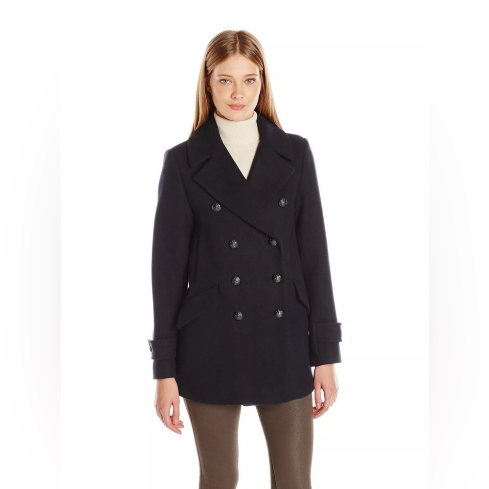French Connection Military Peacoat Size 14 Dark Blue Navy NWT